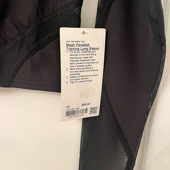 lululemon athletica Tops - lululemon athletica Black Mesh Long Sleeve Top